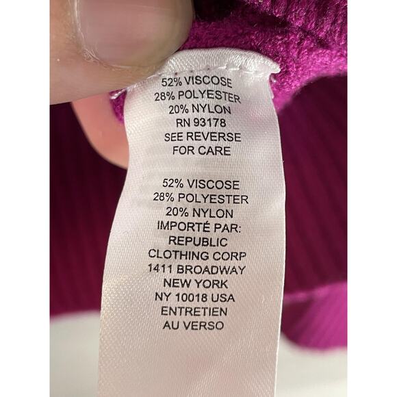 Tahari Sweater Womens XL Magenta Cable Knit Crewneck Pullover Long Sleeve Soft - Picture 8 of 10